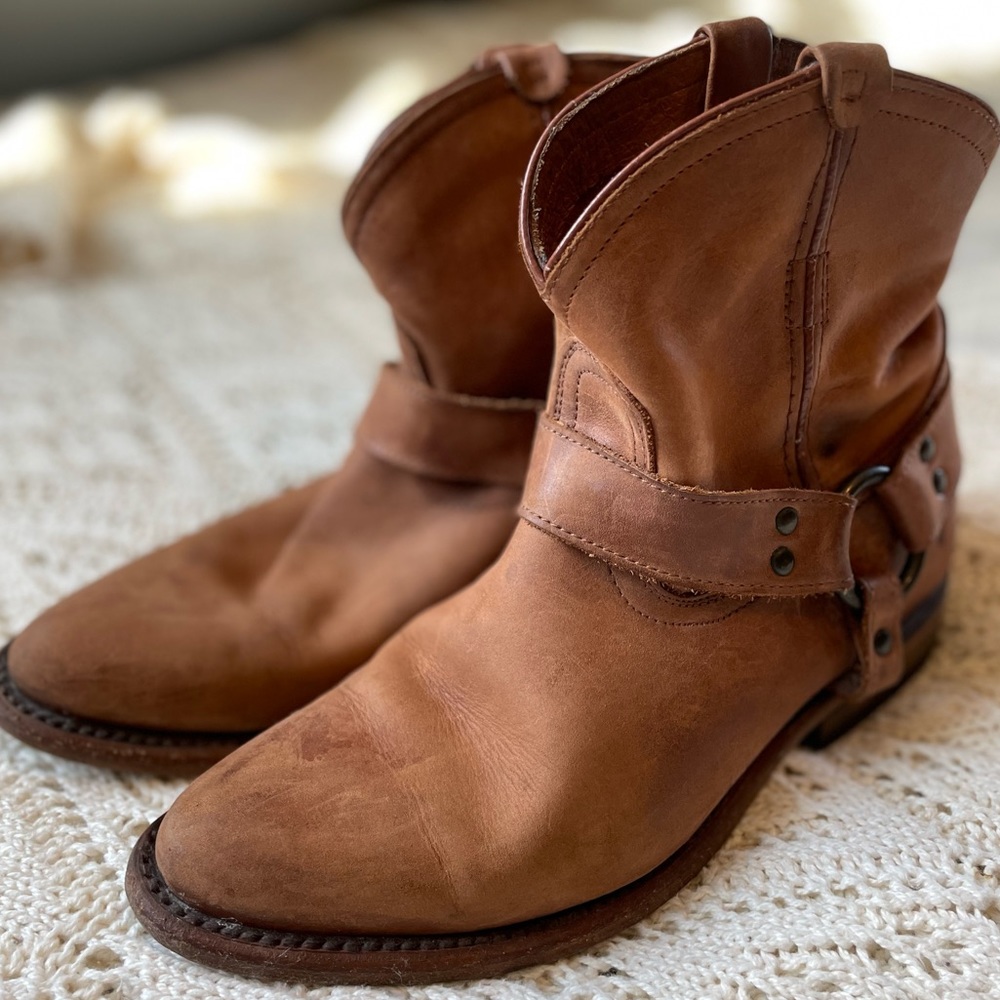 Frye Cognac Ankle Booties - 7